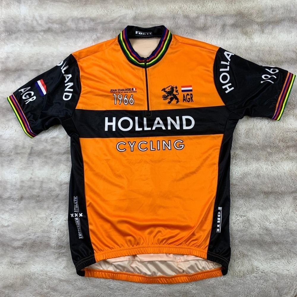 Forte Holland Cycling Jersey Jean Stablinski 1966 Amstel Gold Race Orange Mens L